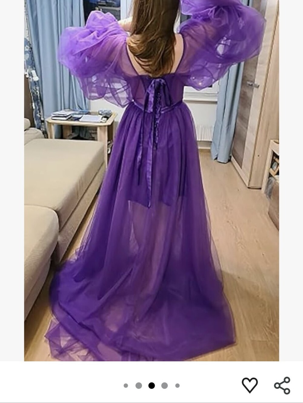 Purple Embroidered Tulle Prom Princess Cosplay Fairy Dress